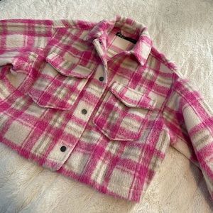 Pink plaid Zara Jacket, size SM